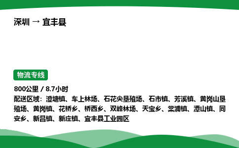 深圳到宜丰县物流往返直达专线_市+县+镇+乡
