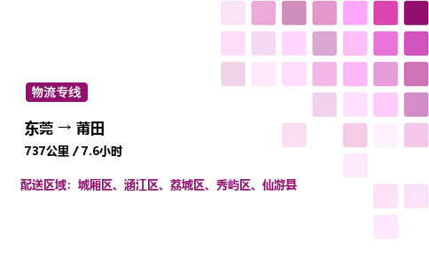 东莞到莆田城厢区