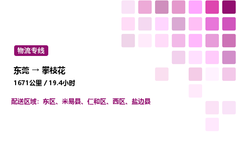 东莞到攀枝花西区