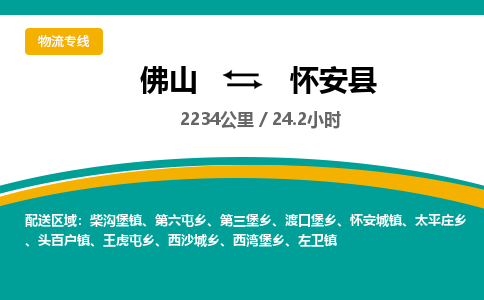 佛山到怀安县