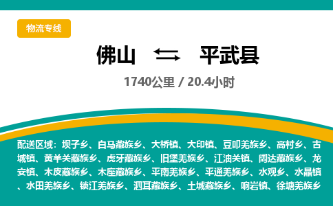 佛山到平武县